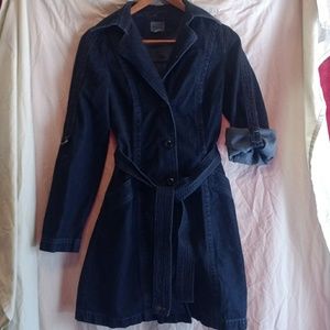 Converse One Star Denim Trench Coat Jacket Size XS
